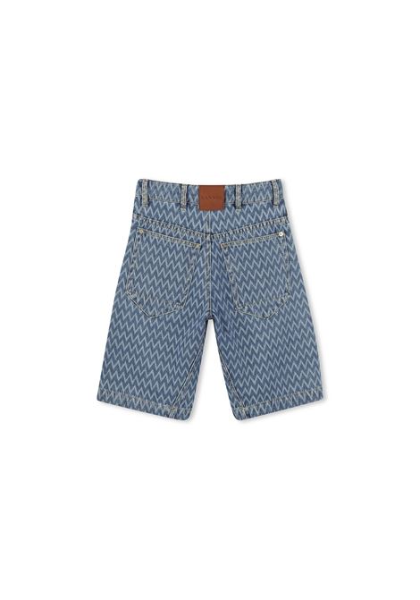 Bermuda In Denim Curb Blu Con Logo LANVIN ENFANT | N30220Z03